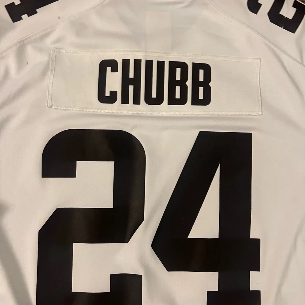 Cleveland Browns Football Jersey Mens XL‎ White NFL Nike Nick Chubb 24 1946 A11